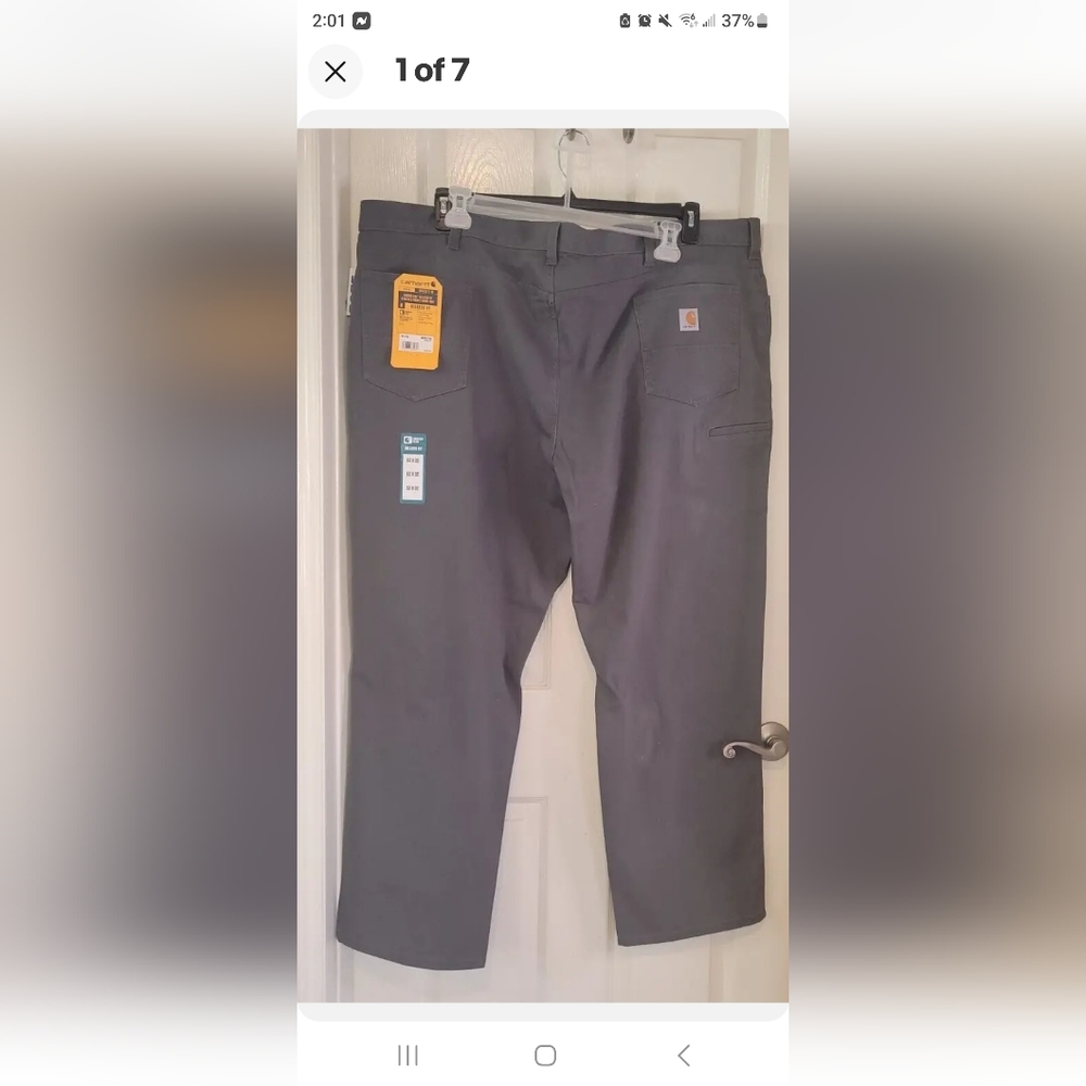 NWT Carhartt Rugged Flex Relaxed Fit Gray Work Pants Size 52 x 32